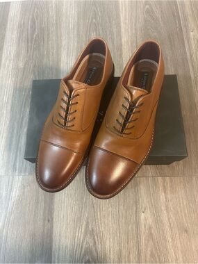 Classic Cap-Toe Derby in Tan Leather by Aston Grey